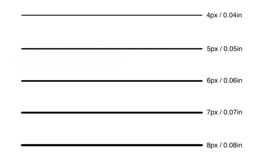 What should the line weights (line thickness) be in my design